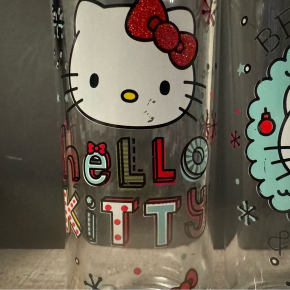 Hello Kitty Sanrio Tall Glasses Be Merry & Bright Pair Holiday - Picture 3 of 9